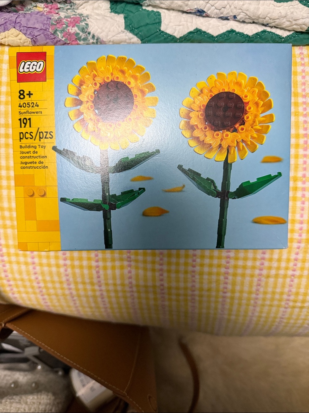 Lego Yellow Sunflower Brick Bouquet with Green Stems